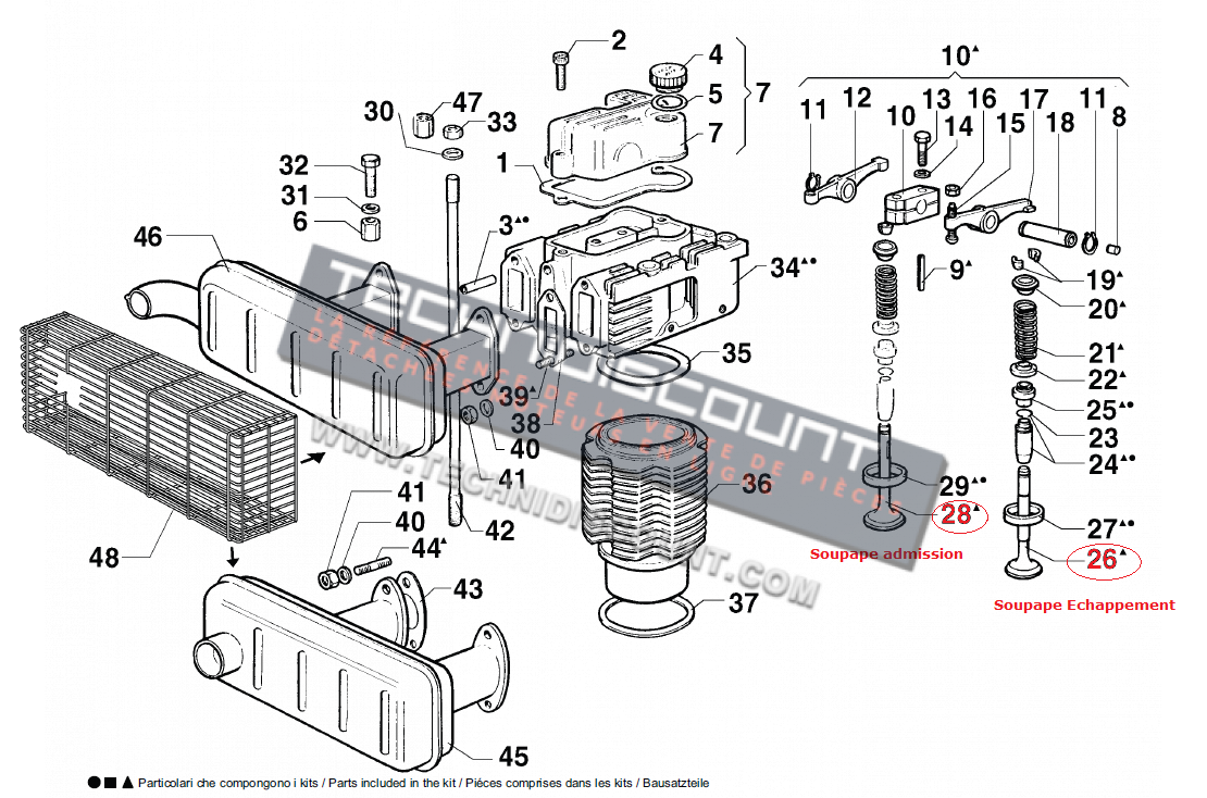 Soupape RD220 RD240 RD270 RD278 RUGGERINI (960R057) [Admission/Echappement]