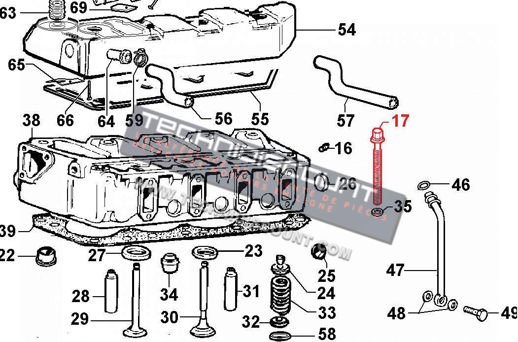 Vis de culasse LOMBARDINI LDW2004/T LDW2204/T - LOMBARDINI ED0098201740-S Modèle R12