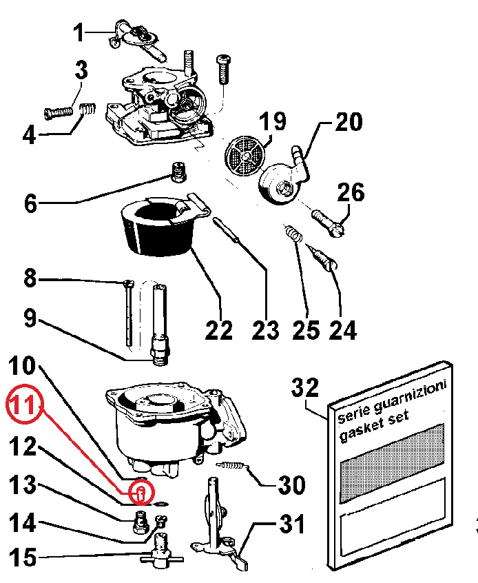 Gicleur de carburateur dellorto fvca2217