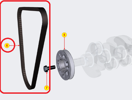 Cinghia Kohler V-Optibelt L.1050 &ndash; Ricambio Originale ED0024405020-S Per Tosaerba