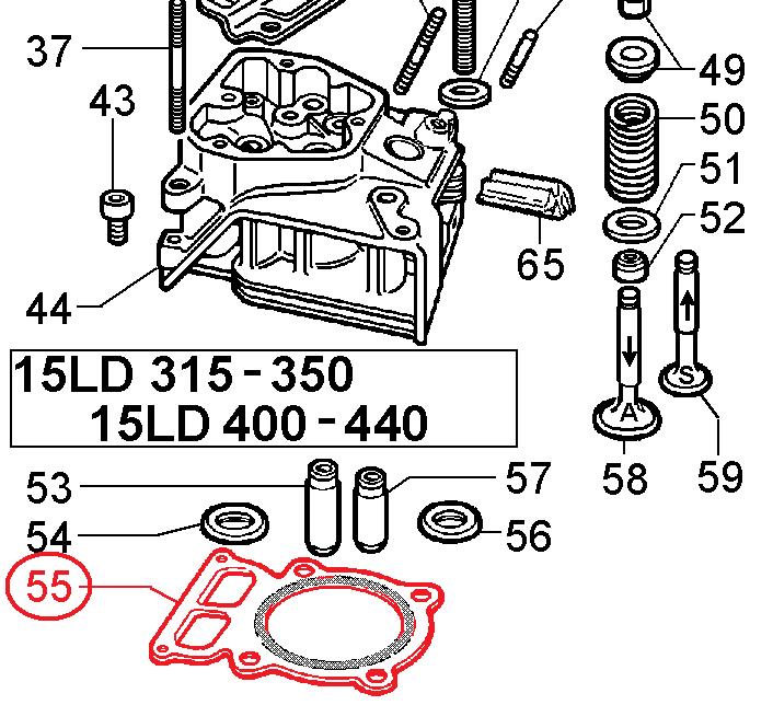 Kohler Lombardini HEAD GASKET 15LD440 SP.1,1 ED0047307550-S 